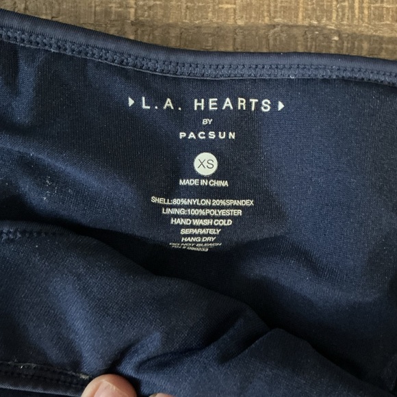 LA Hearts by PACSUN Navy Blue Bikini Set with flower Pattern Top S bottoms XS - Picture 6 of 9